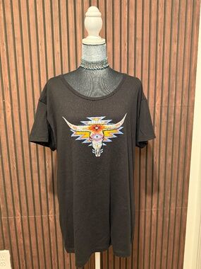 Ariat Western Bull Skull Graphic Tee * Black Rodeo T-Shirt * XL * NWOT
